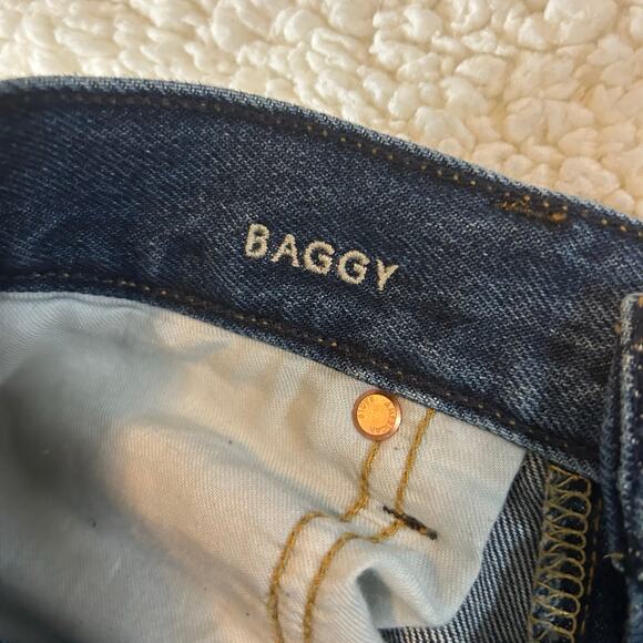 American Eagle AE Mens Baggy Jeans Size 32x27 Medium Wash Blue Denim - Picture 6 of 7